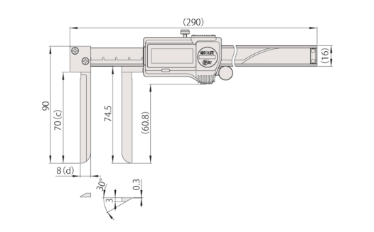 M-573-642-20 Digital ABS Knife-Edge Caliper